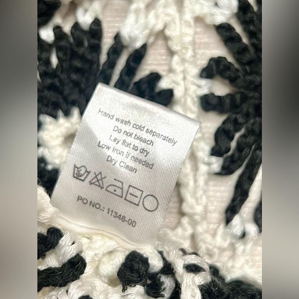 Show Me Your Mumu Vacay Tank Coverup White Black Checkers Floral Crochet Medium - Picture 10 of 12